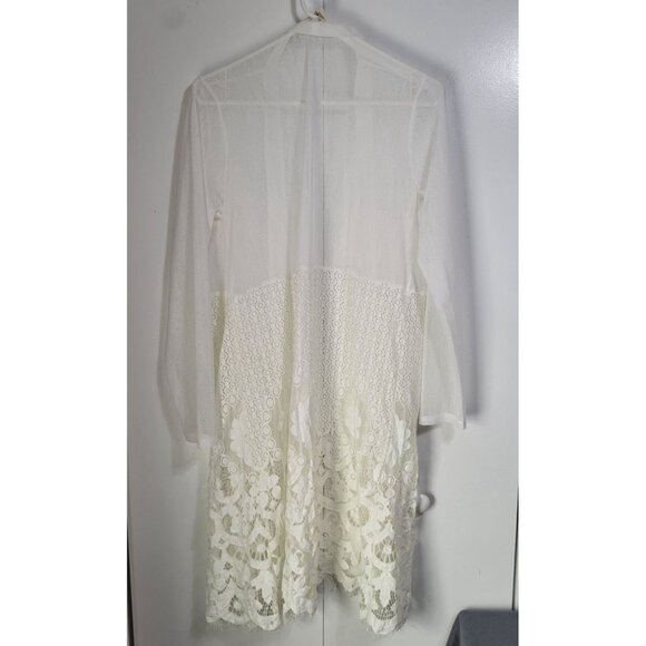 EMBER Women's LG Sheer Boho Kimono Open Cardigan Lace Beach Feminine Coastal - Picture 3 of 11